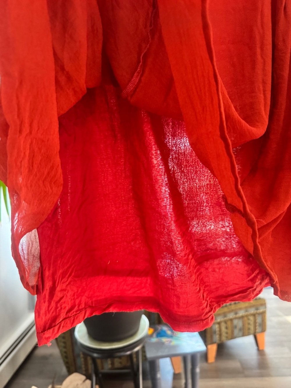 Dress from France Autre Ton Paris 100% Silk Burnt Orange Tiered Hem - sz 6 RARE - Picture 7 of 10